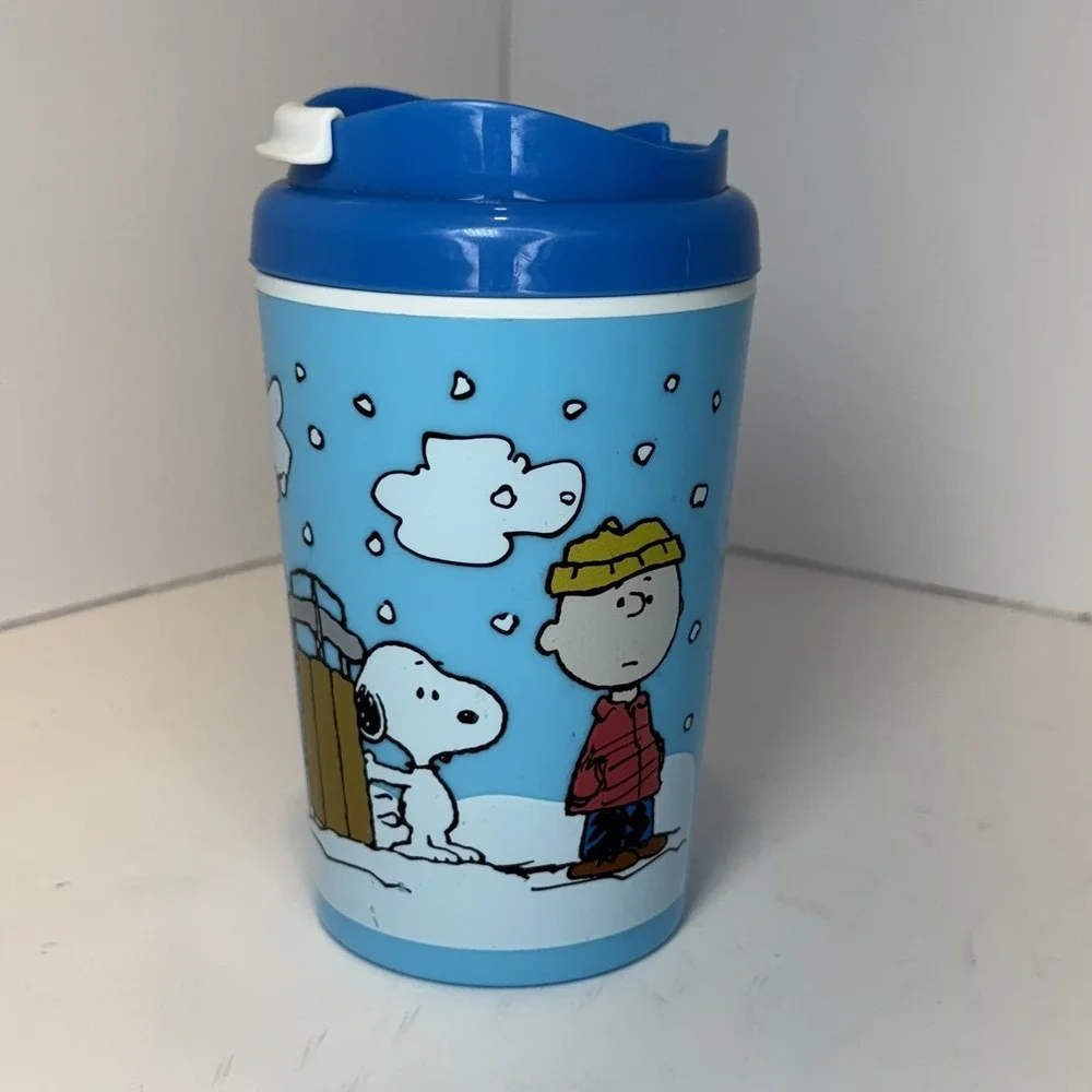 Zak! Peanuts Classic 12oz / 35ml Tumbler Cup Mug w/ Lid Snoopy Charlie Brown EUC